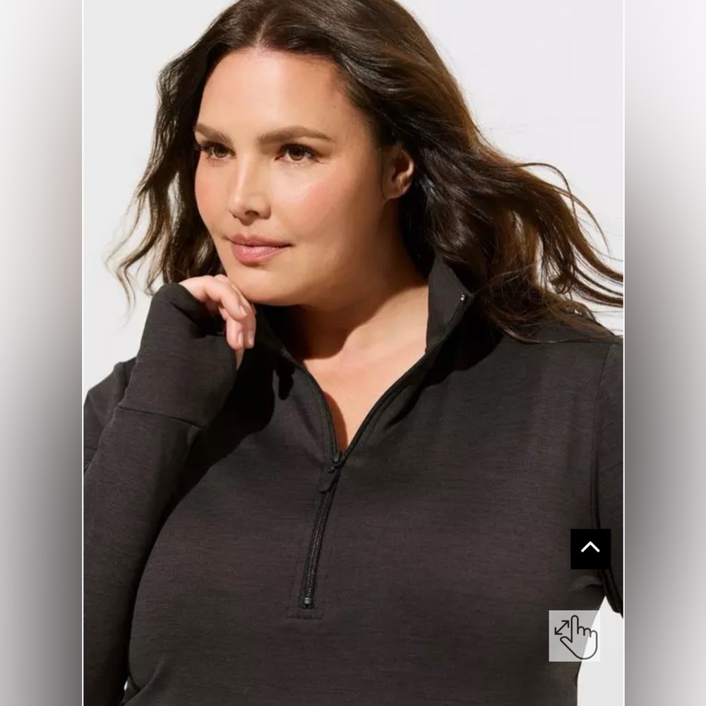 Torrid Active Charcoal Quarter-Zip Pullover - Picture 2 of 8
